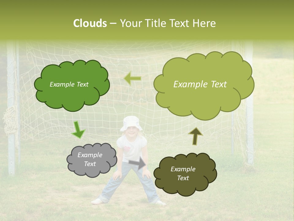 A Young Boy Standing In Front Of A Soccer Goal PowerPoint Template