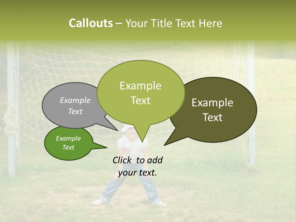 A Young Boy Standing In Front Of A Soccer Goal PowerPoint Template