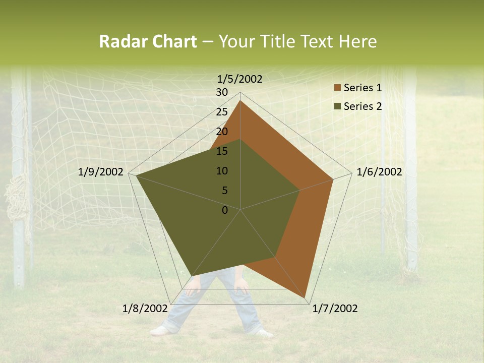 A Young Boy Standing In Front Of A Soccer Goal PowerPoint Template