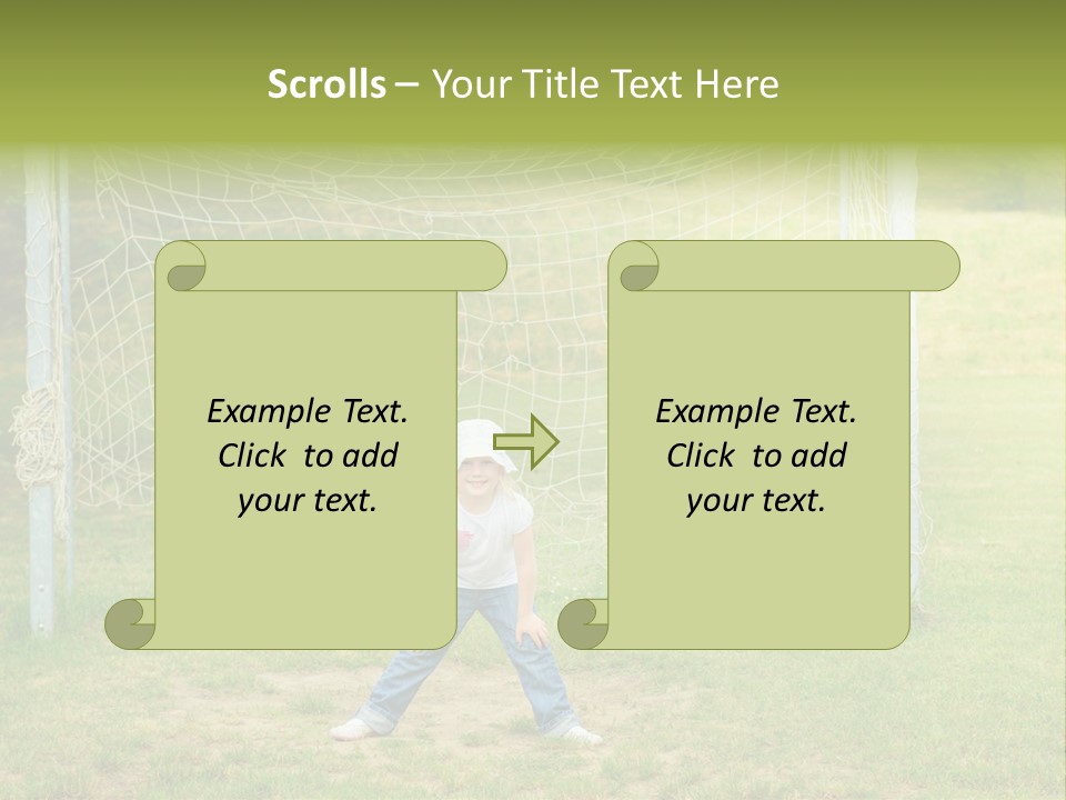 A Young Boy Standing In Front Of A Soccer Goal PowerPoint Template