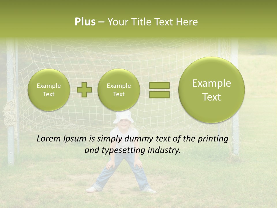 A Young Boy Standing In Front Of A Soccer Goal PowerPoint Template