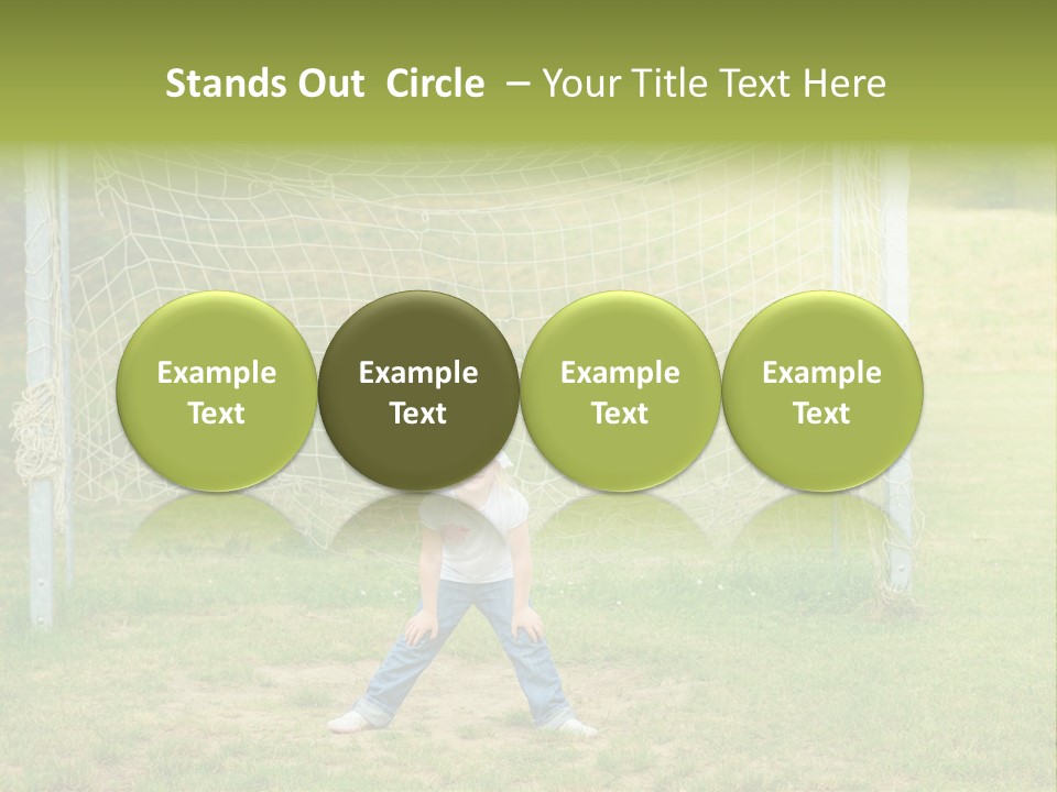 A Young Boy Standing In Front Of A Soccer Goal PowerPoint Template