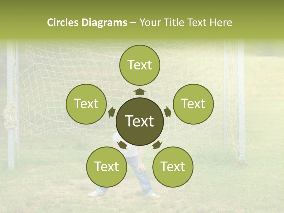 A Young Boy Standing In Front Of A Soccer Goal PowerPoint Template