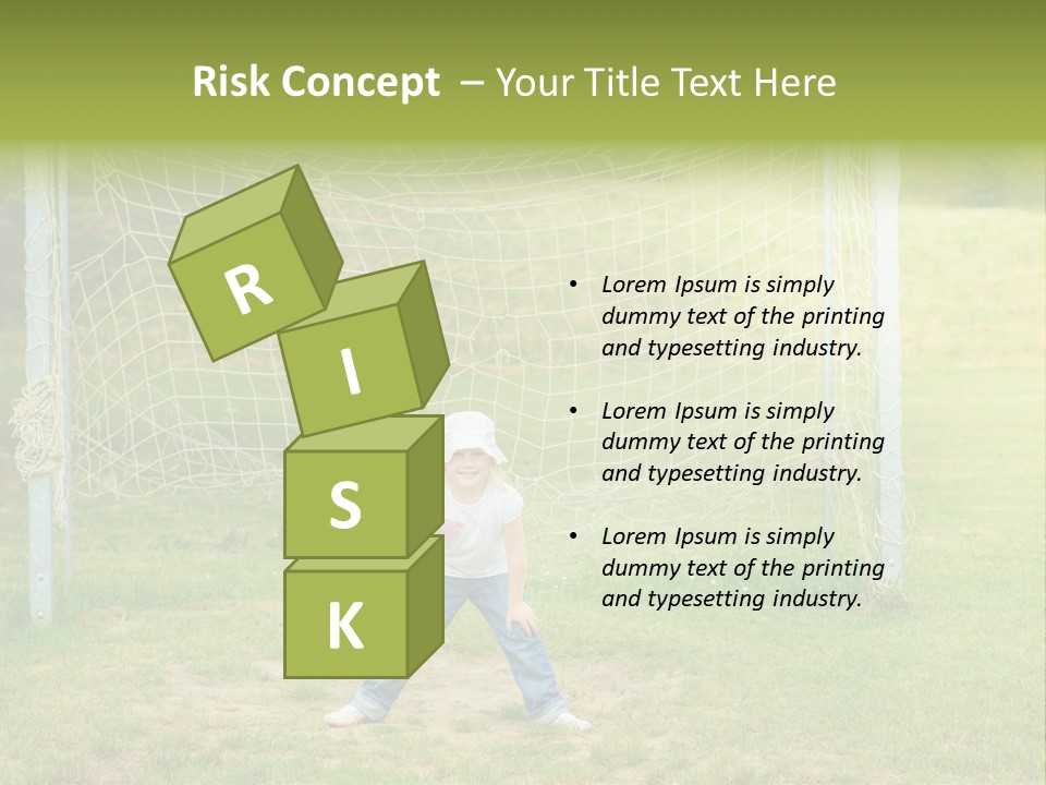 A Young Boy Standing In Front Of A Soccer Goal PowerPoint Template