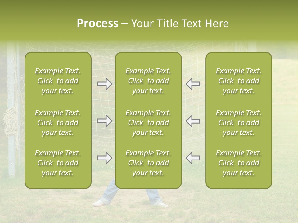 A Young Boy Standing In Front Of A Soccer Goal PowerPoint Template
