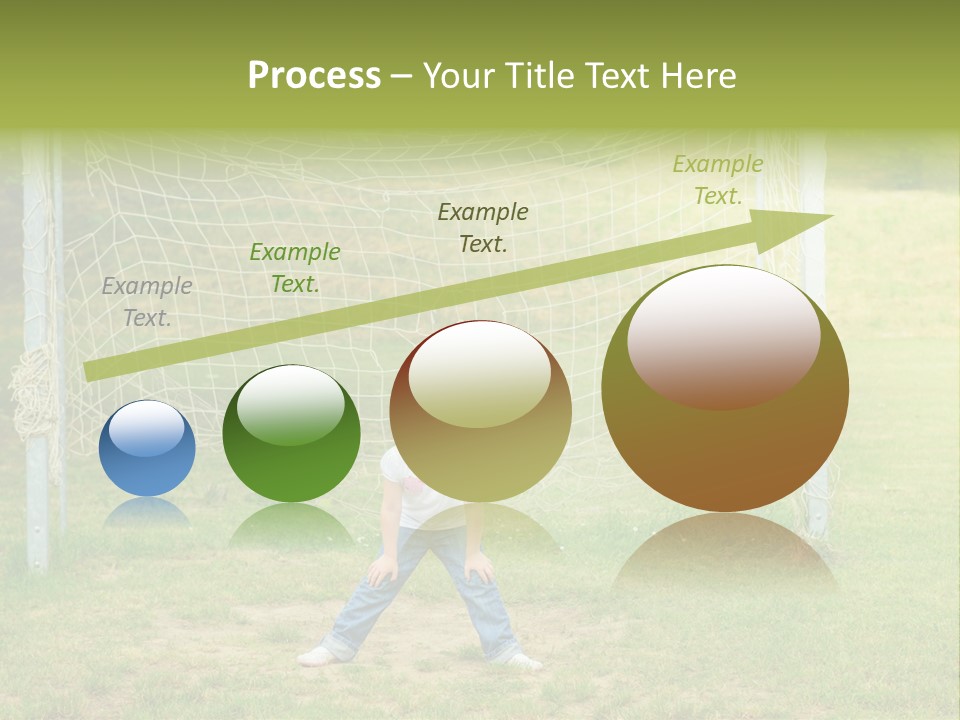 A Young Boy Standing In Front Of A Soccer Goal PowerPoint Template