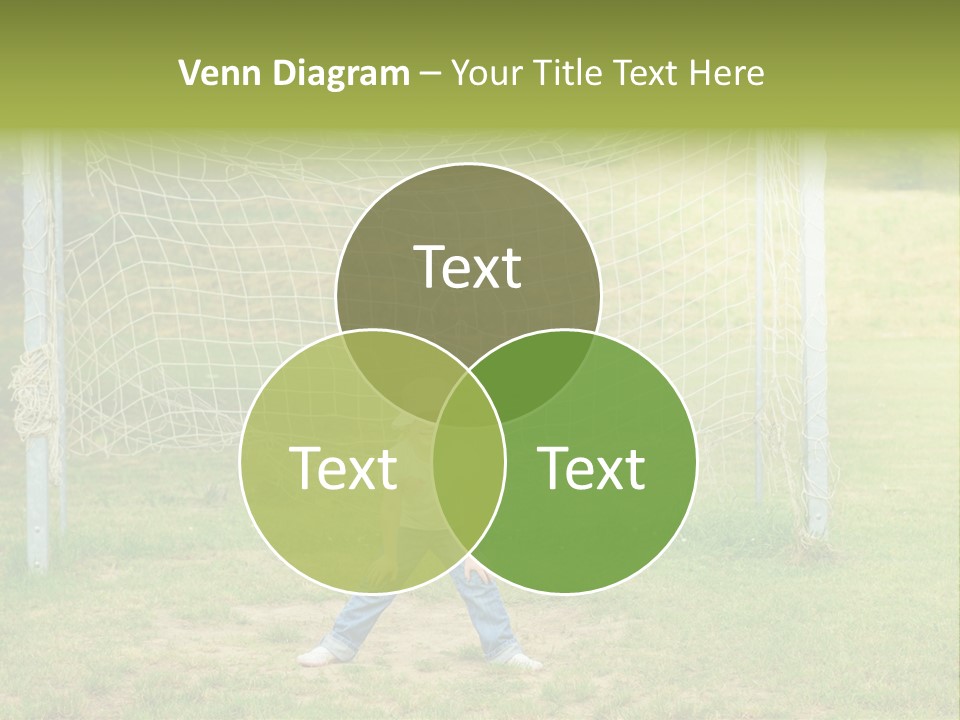 A Young Boy Standing In Front Of A Soccer Goal PowerPoint Template