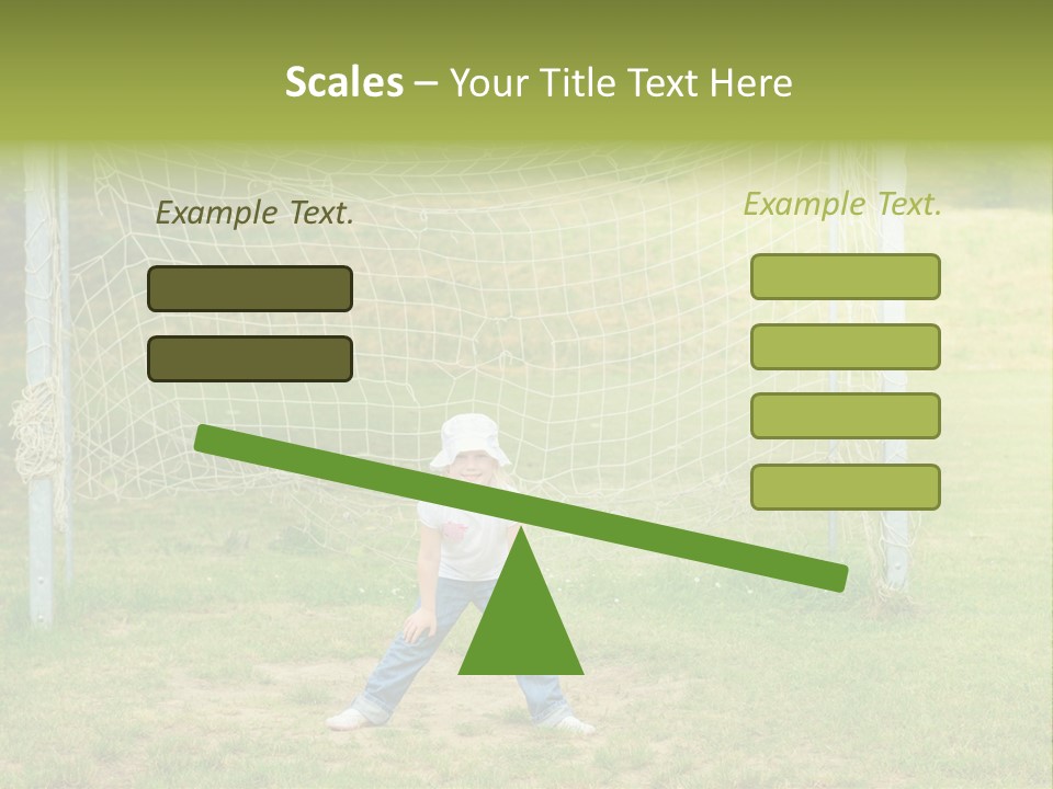 A Young Boy Standing In Front Of A Soccer Goal PowerPoint Template