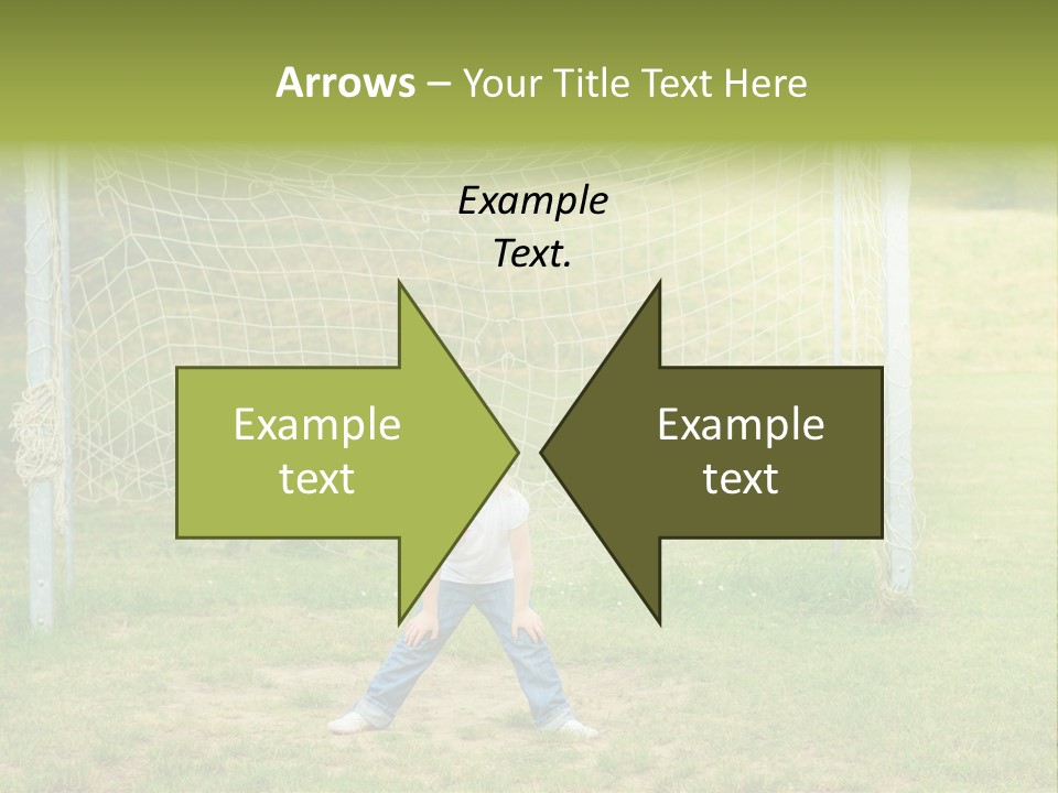 A Young Boy Standing In Front Of A Soccer Goal PowerPoint Template