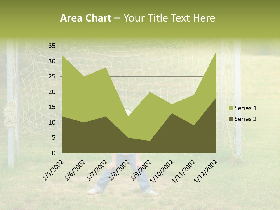 A Young Boy Standing In Front Of A Soccer Goal PowerPoint Template