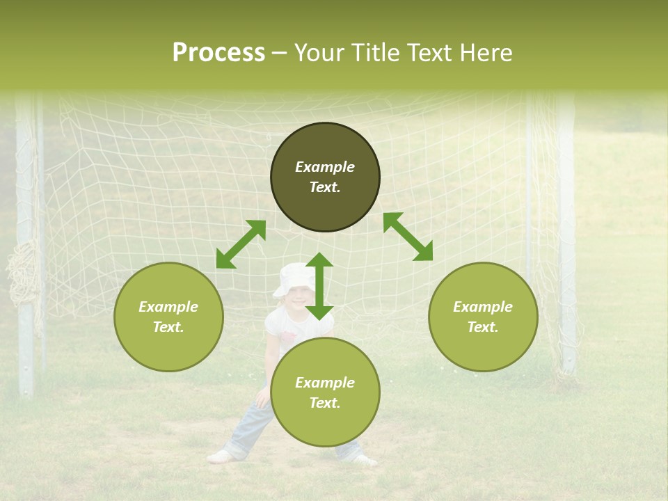 A Young Boy Standing In Front Of A Soccer Goal PowerPoint Template