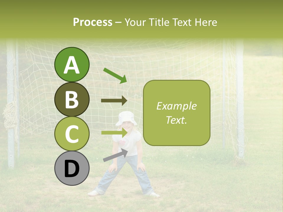 A Young Boy Standing In Front Of A Soccer Goal PowerPoint Template