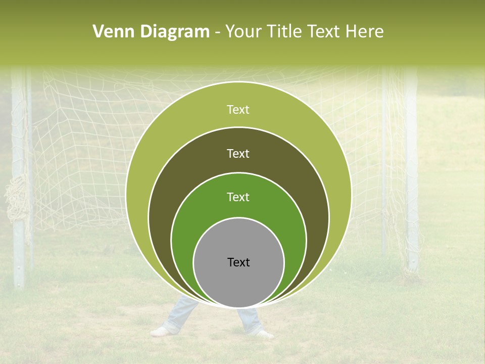 A Young Boy Standing In Front Of A Soccer Goal PowerPoint Template