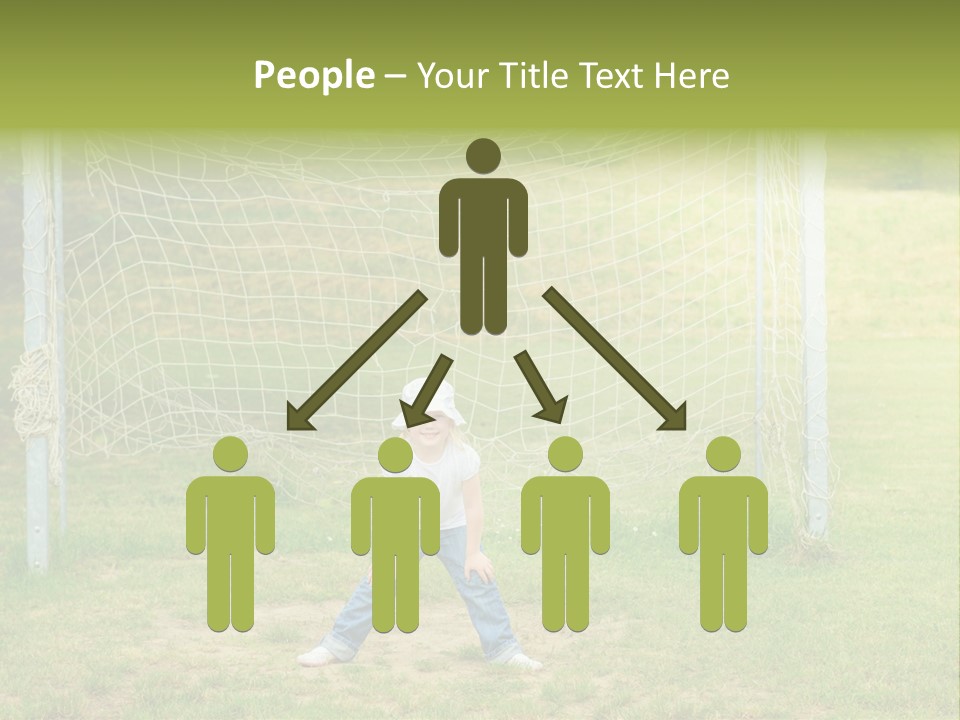 A Young Boy Standing In Front Of A Soccer Goal PowerPoint Template