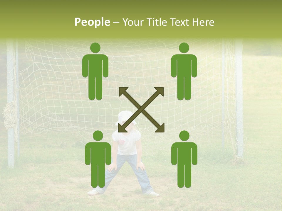 A Young Boy Standing In Front Of A Soccer Goal PowerPoint Template