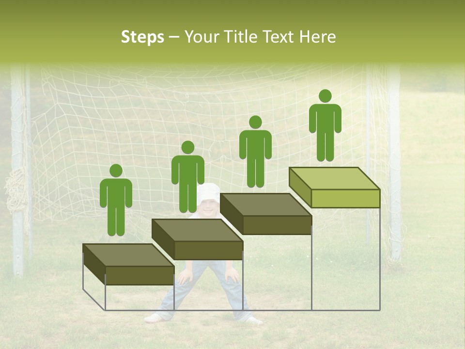 A Young Boy Standing In Front Of A Soccer Goal PowerPoint Template