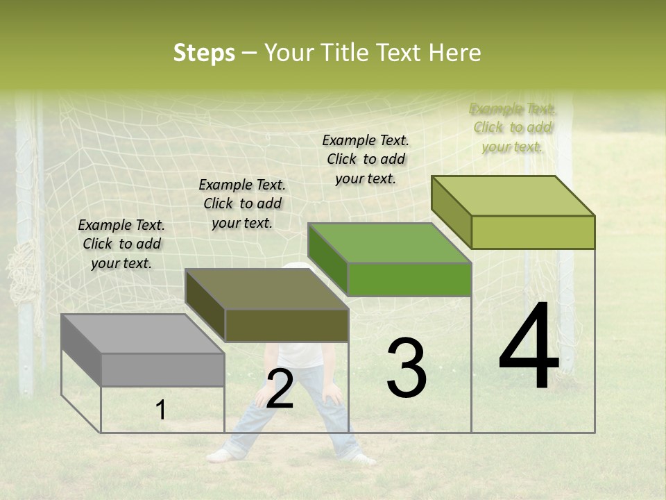 A Young Boy Standing In Front Of A Soccer Goal PowerPoint Template