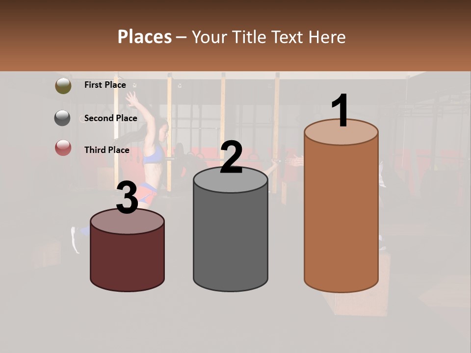 A Group Of People In A Gym Doing Exercises PowerPoint Template