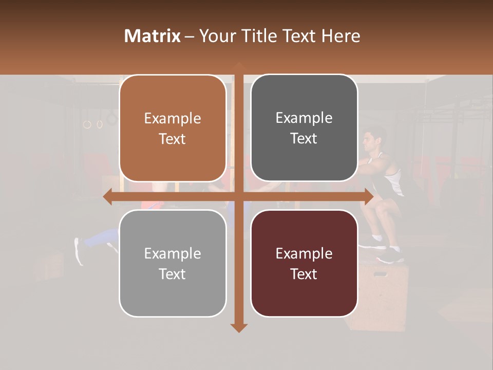 A Group Of People In A Gym Doing Exercises PowerPoint Template