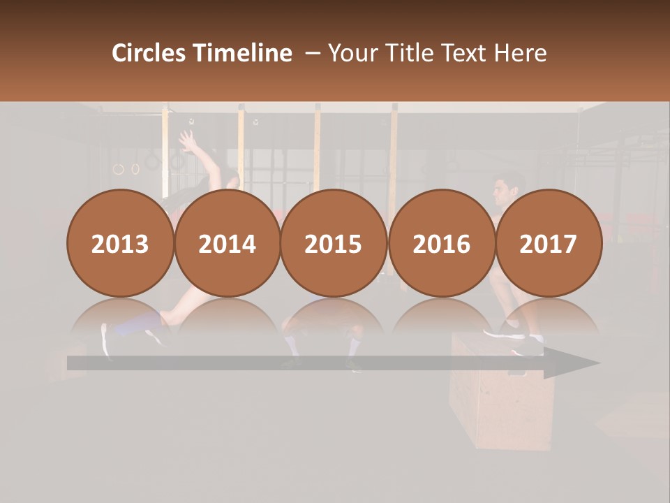 A Group Of People In A Gym Doing Exercises PowerPoint Template