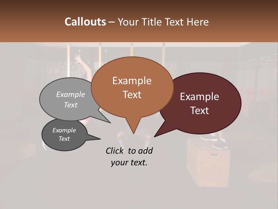A Group Of People In A Gym Doing Exercises PowerPoint Template