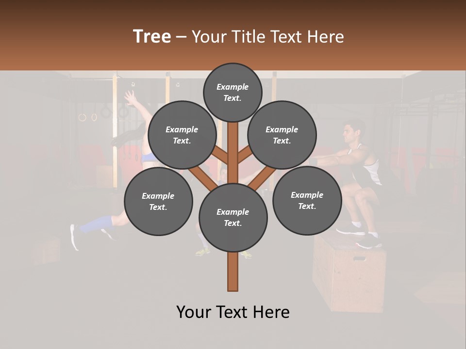 A Group Of People In A Gym Doing Exercises PowerPoint Template