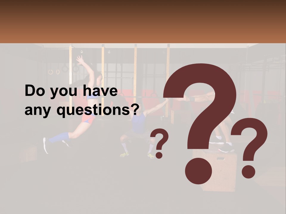 A Group Of People In A Gym Doing Exercises PowerPoint Template