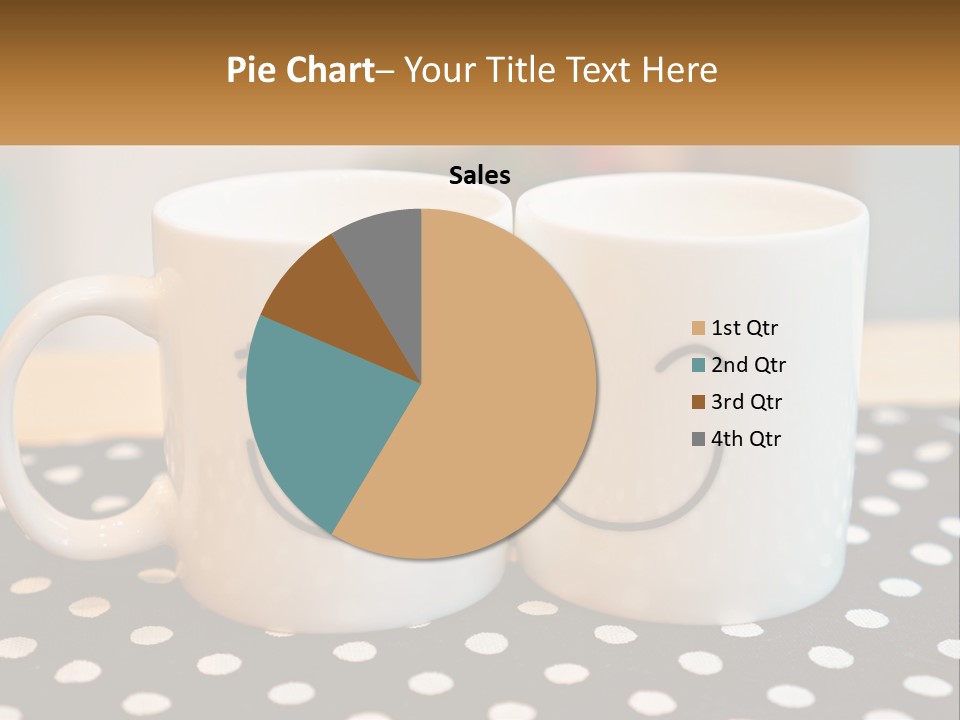 Two Coffee Mugs With Faces Drawn On Them PowerPoint Template