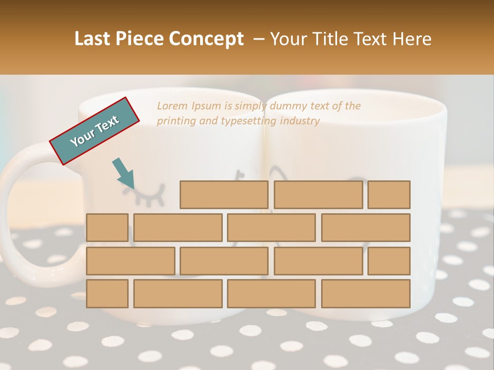 Two Coffee Mugs With Faces Drawn On Them PowerPoint Template