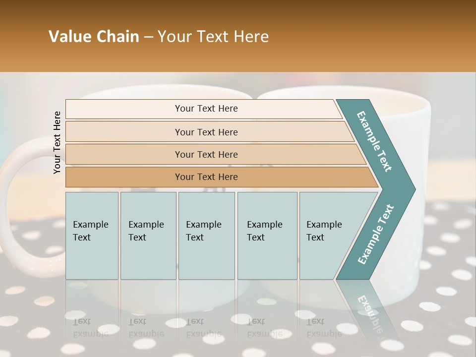 Two Coffee Mugs With Faces Drawn On Them PowerPoint Template
