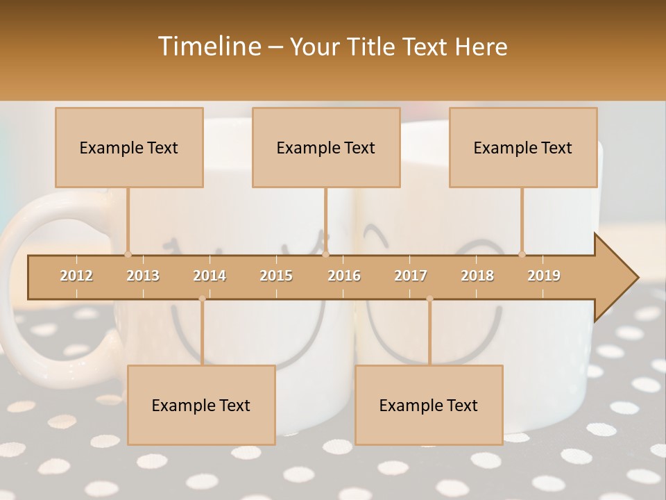 Two Coffee Mugs With Faces Drawn On Them PowerPoint Template