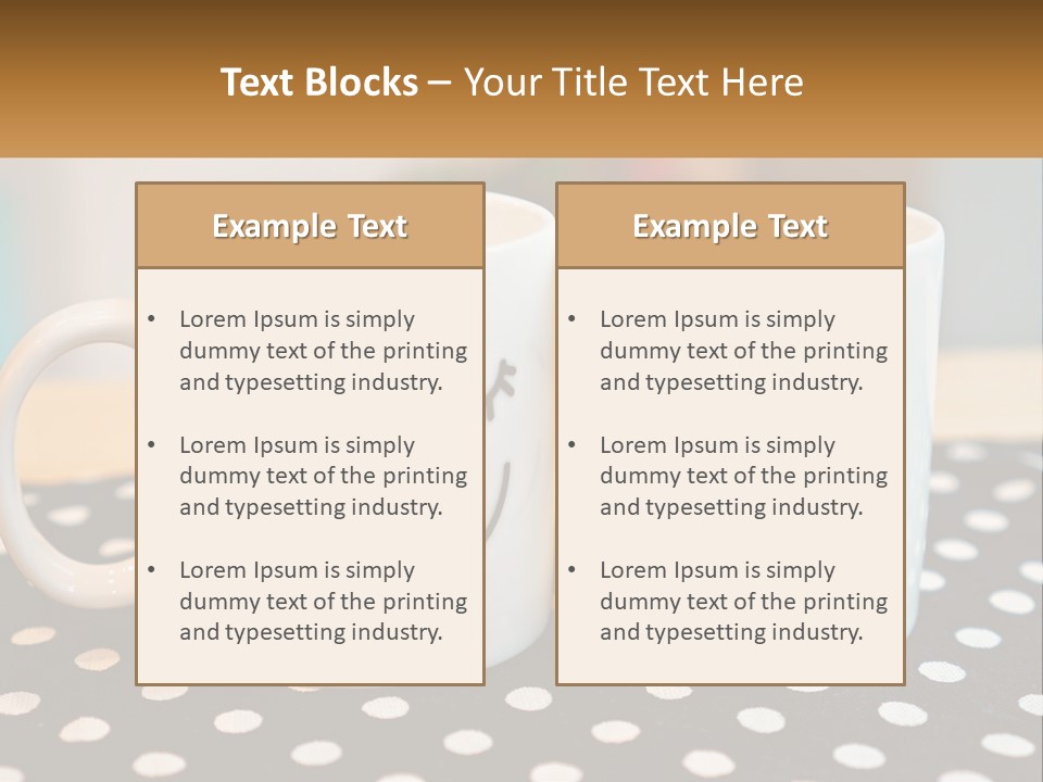 Two Coffee Mugs With Faces Drawn On Them PowerPoint Template