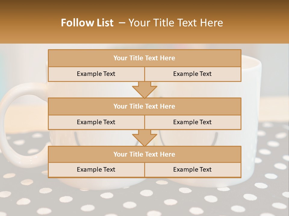 Two Coffee Mugs With Faces Drawn On Them PowerPoint Template