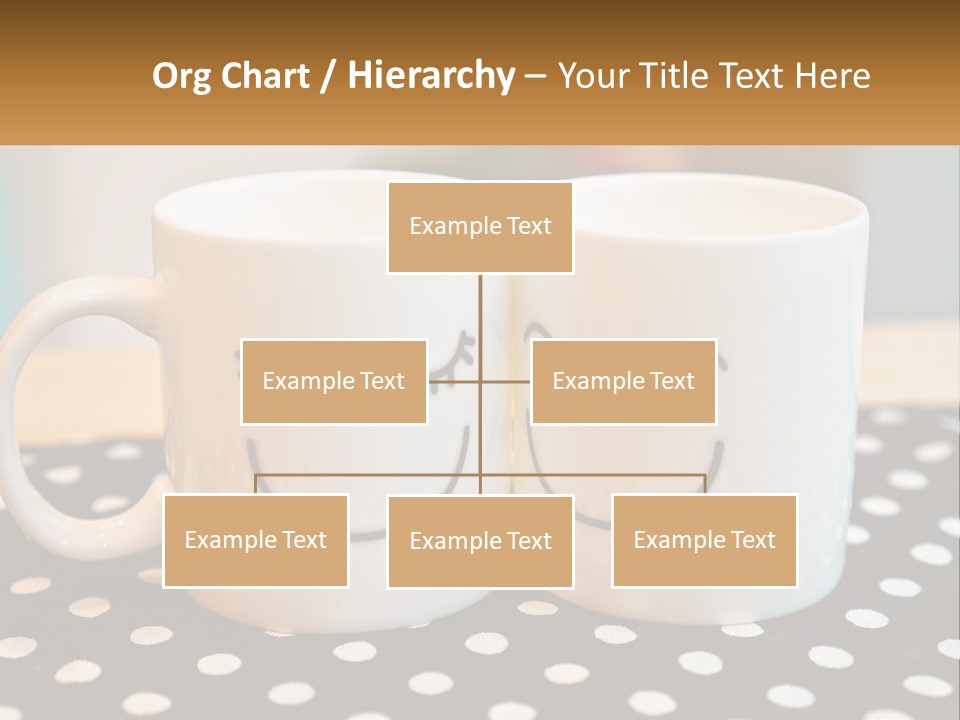 Two Coffee Mugs With Faces Drawn On Them PowerPoint Template