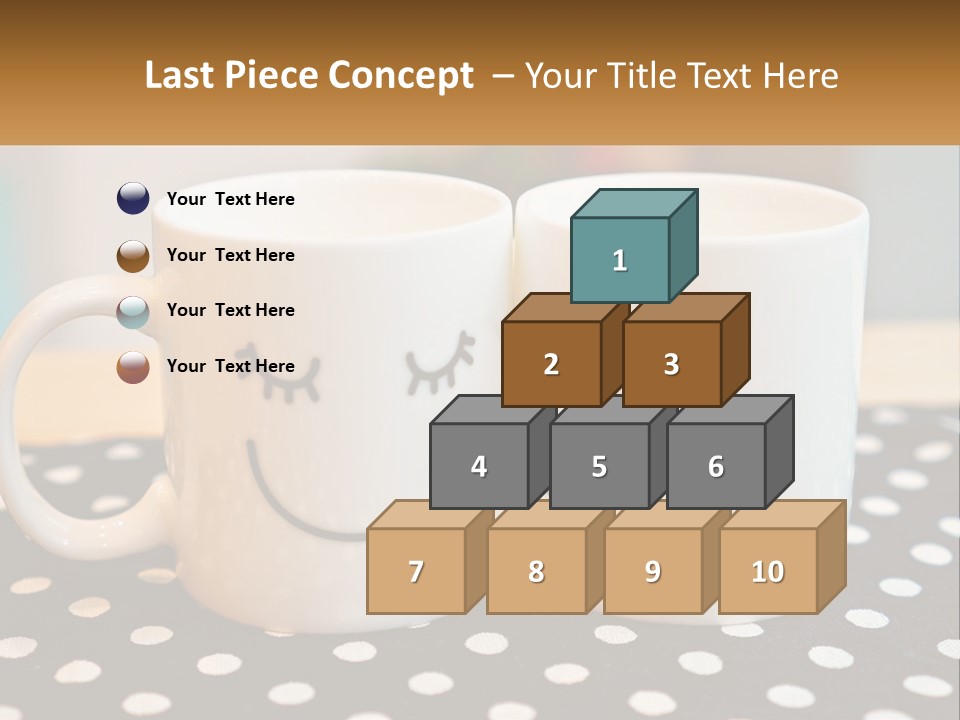 Two Coffee Mugs With Faces Drawn On Them PowerPoint Template