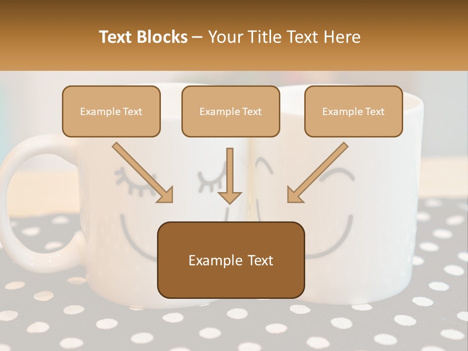 Two Coffee Mugs With Faces Drawn On Them PowerPoint Template