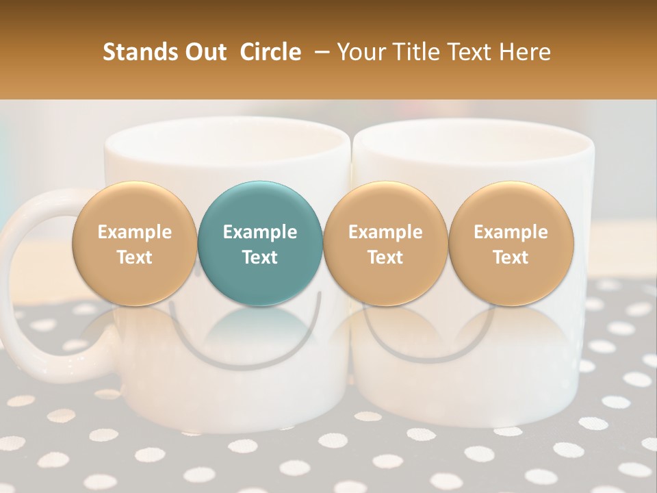 Two Coffee Mugs With Faces Drawn On Them PowerPoint Template