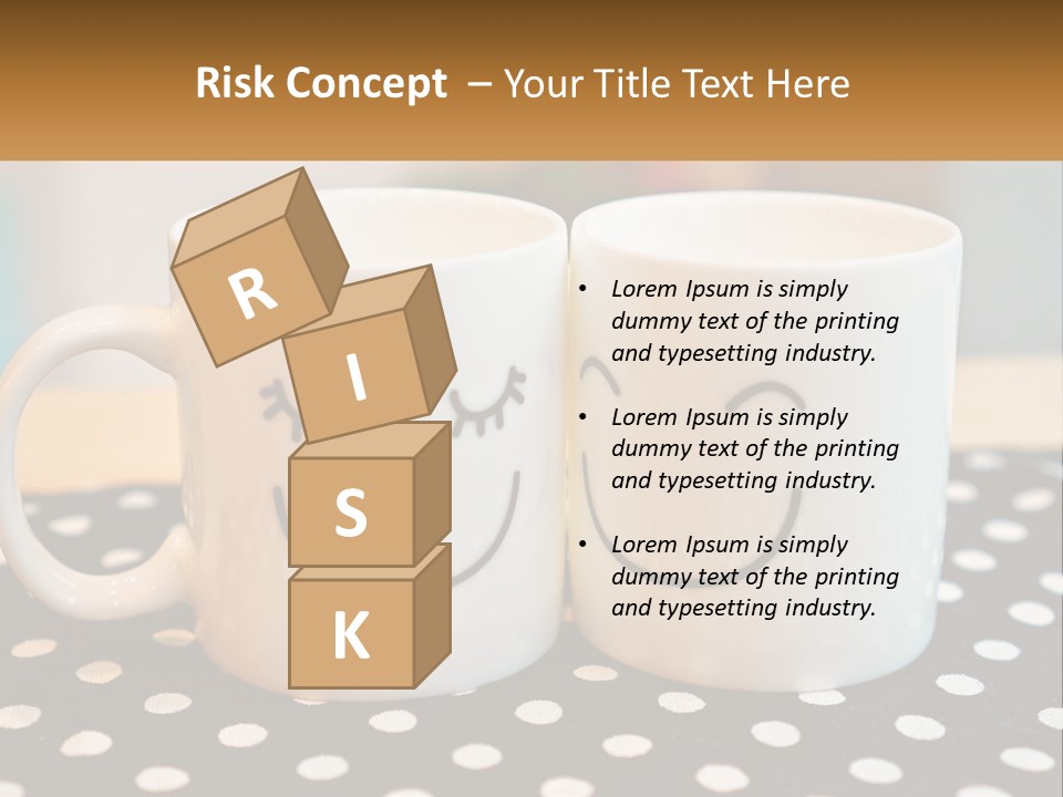 Two Coffee Mugs With Faces Drawn On Them PowerPoint Template