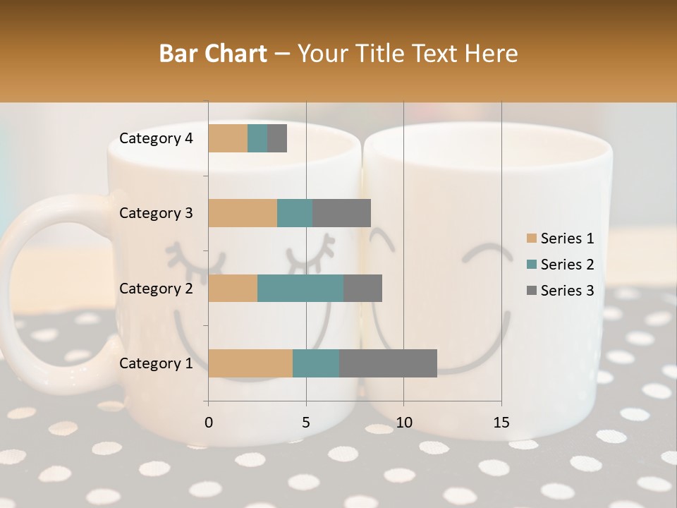 Two Coffee Mugs With Faces Drawn On Them PowerPoint Template