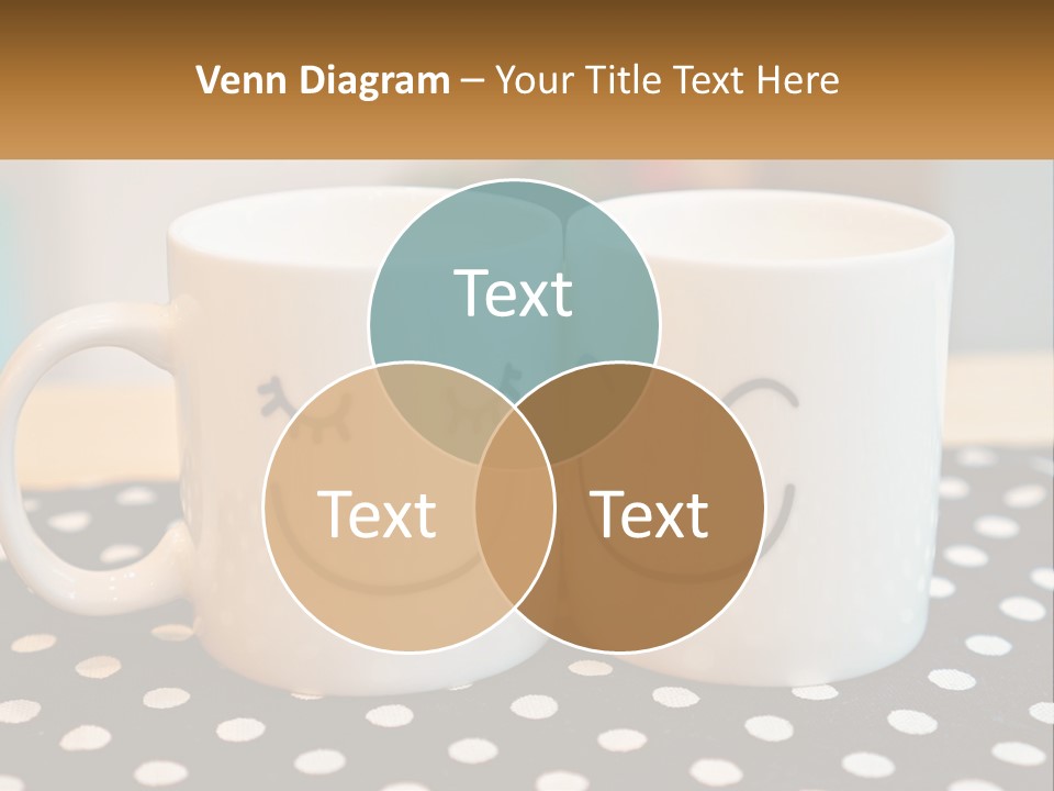 Two Coffee Mugs With Faces Drawn On Them PowerPoint Template