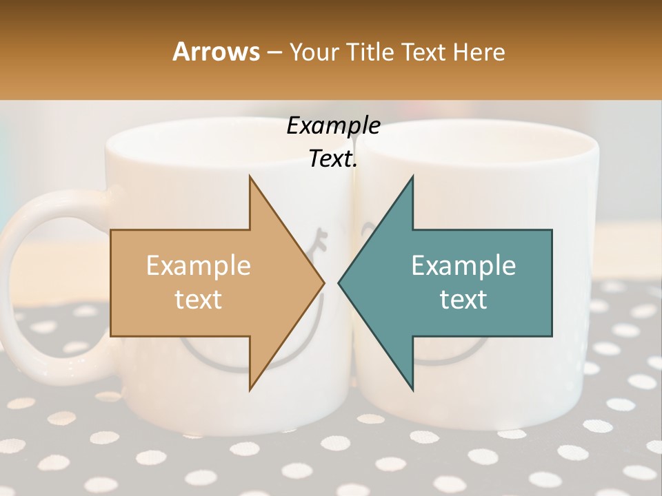 Two Coffee Mugs With Faces Drawn On Them PowerPoint Template