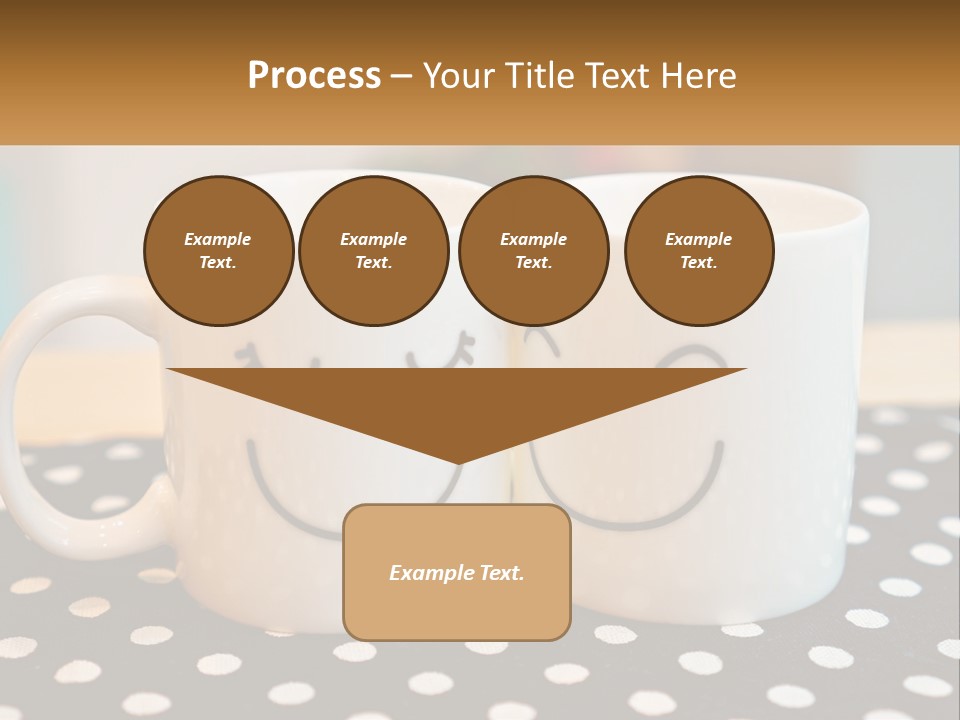 Two Coffee Mugs With Faces Drawn On Them PowerPoint Template