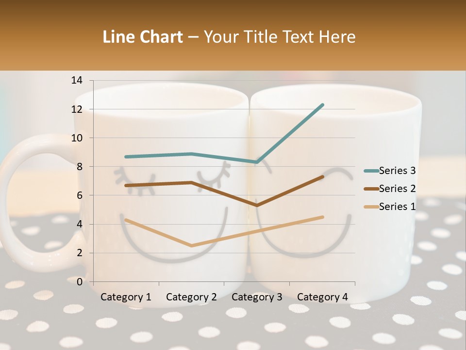Two Coffee Mugs With Faces Drawn On Them PowerPoint Template