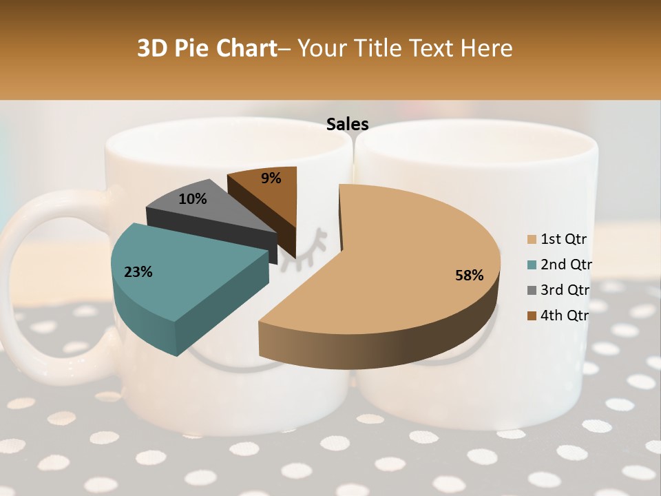 Two Coffee Mugs With Faces Drawn On Them PowerPoint Template