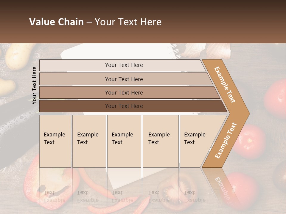 A Table With A Notebook And Vegetables On It PowerPoint Template