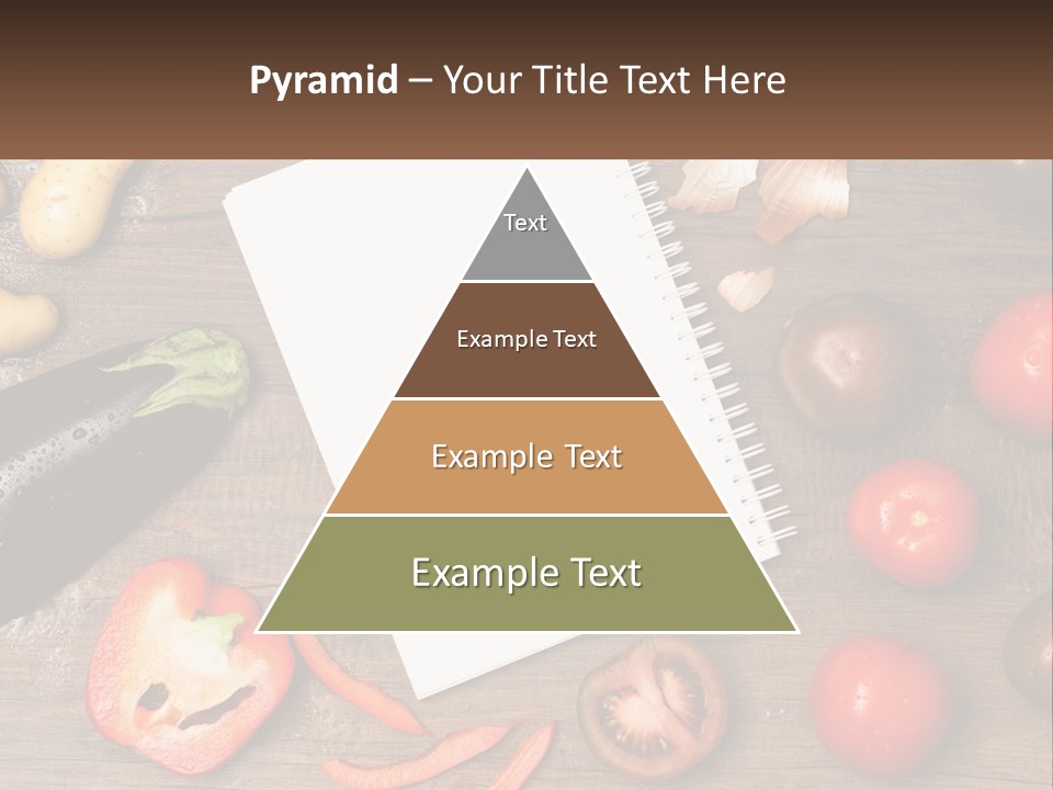 A Table With A Notebook And Vegetables On It PowerPoint Template