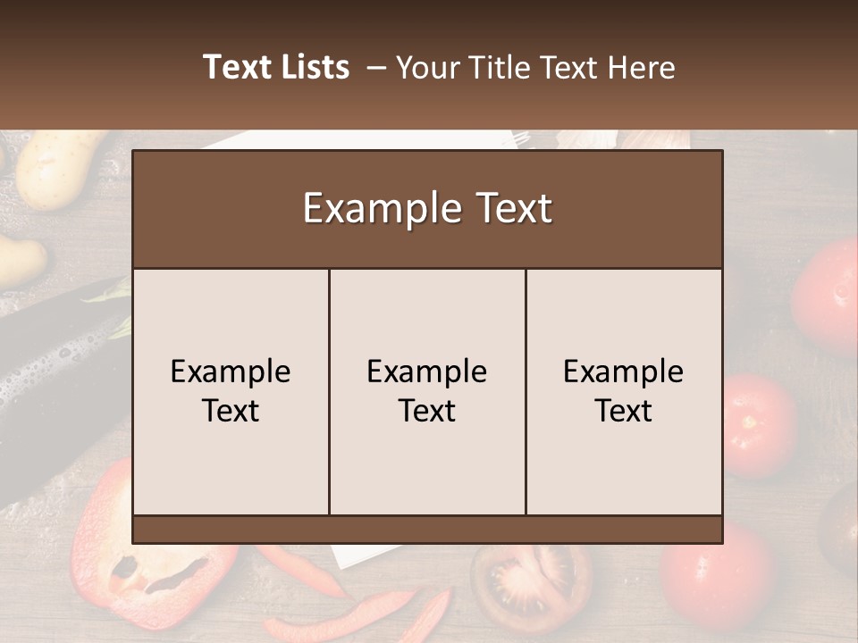 A Table With A Notebook And Vegetables On It PowerPoint Template