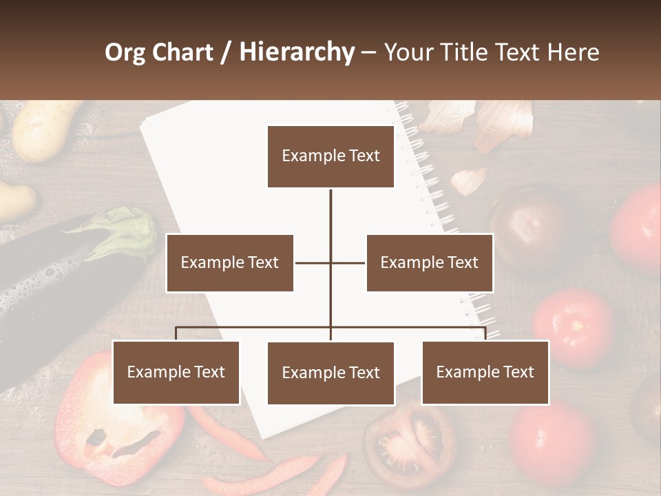 A Table With A Notebook And Vegetables On It PowerPoint Template