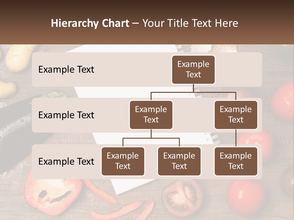 A Table With A Notebook And Vegetables On It PowerPoint Template