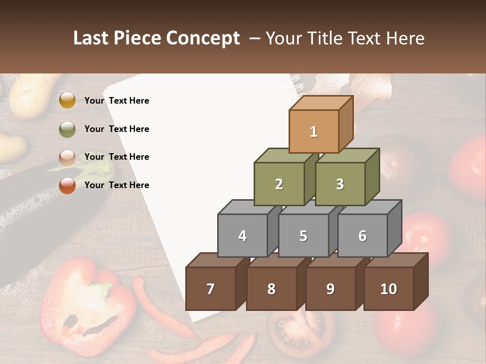 A Table With A Notebook And Vegetables On It PowerPoint Template